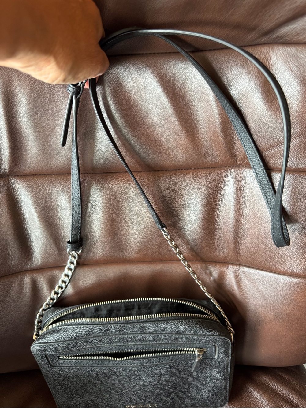 Michael Kors Black Crossbody with Silver-tone Chain and strap NWOT - Picture 2 of 8